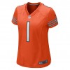 Chicago Bears Tröjor Justin Fields 1 Nike Orange 2021 NFL Draft - Dame